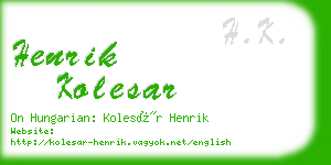 henrik kolesar business card